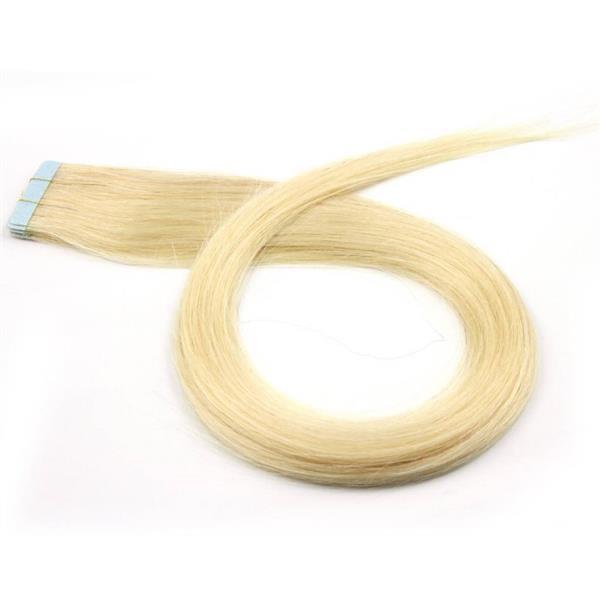 Grote foto tape in extensions echt haar human hair 60cm middelblond kleding dames sieraden