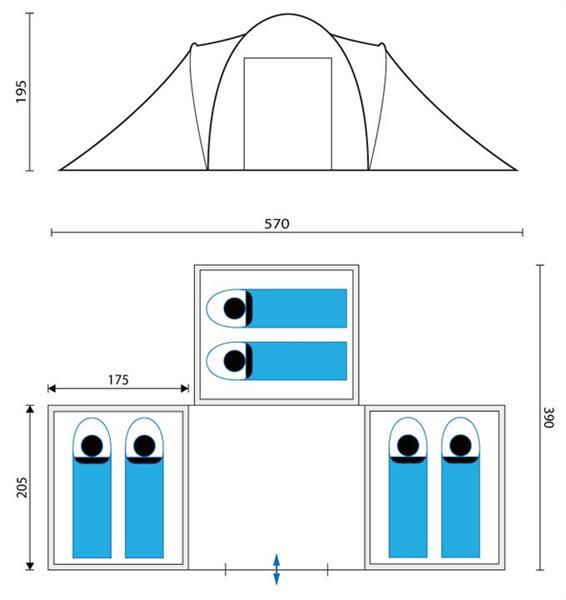 Grote foto xxl tent campingtent tunneltent 6 personen caravans en kamperen tenten