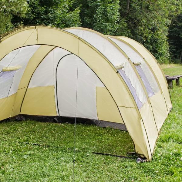 Grote foto xxl camping tent waterdicht 4 6 personen tunneltent beige caravans en kamperen tenten