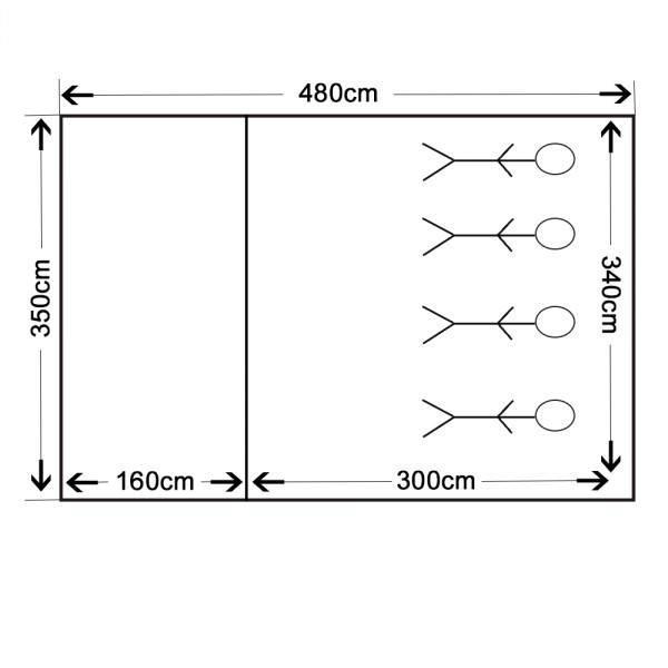 Grote foto xxl camping tent waterdicht 4 6 personen tunneltent beige caravans en kamperen tenten
