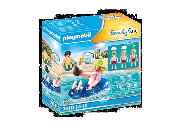 Grote foto playmobil family fun 70112 badgasten met zwembanden kinderen en baby duplo en lego