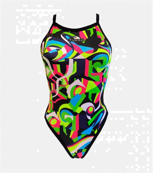 Grote foto special made turbo sportbadpak geo abstract levertijd 6 t kleding dames badmode en zwemkleding