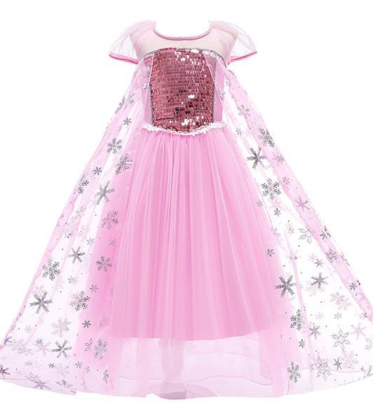 Grote foto elsa jurk sneeuwvlok luxe roze gratis kroon 5 6 jaar leng kinderen en baby overige