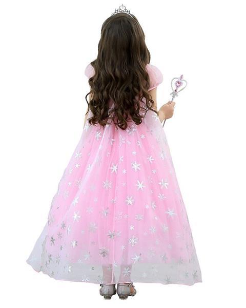 Grote foto elsa jurk sneeuwvlok luxe roze gratis kroon 5 6 jaar leng kinderen en baby overige