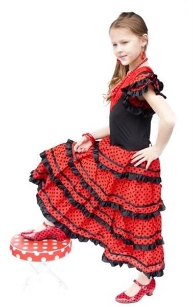 Grote foto spaanse jurk zwart rood maat 14 lengte 105 cm kledingmaat kinderen en baby overige