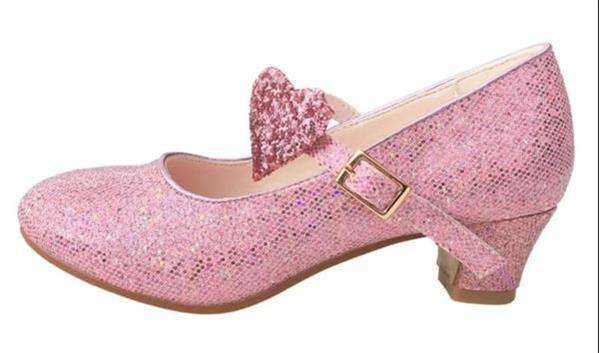 Grote foto spaanse schoenen roze glitter hart deluxe maat 31 binnenma kinderen en baby schoenen voor meisjes