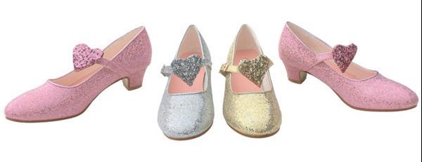 Grote foto spaanse schoenen roze glitter hart deluxe maat 31 binnenma kinderen en baby schoenen voor meisjes