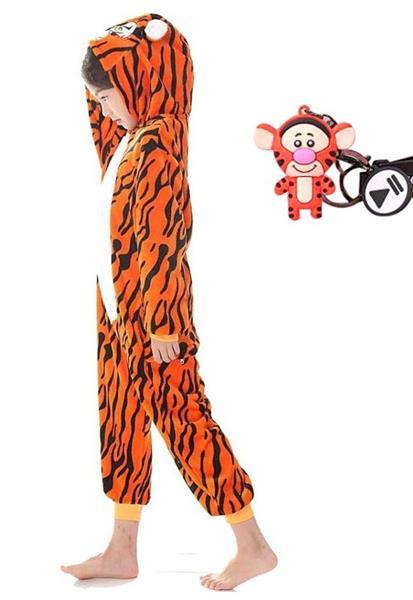 Grote foto onesie huispak tijger gratis hanger maat 116 122 120 5 kleding dames verkleedkleding