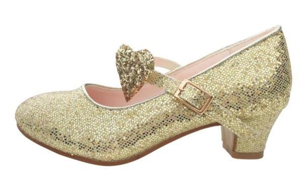 Grote foto spaanse schoenen goud glitter hart deluxe maat 31 binnenma kinderen en baby schoenen voor meisjes