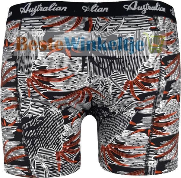 Grote foto australian heren boxers palmtree zwart oranje 2 pack m maat kleding heren ondergoed