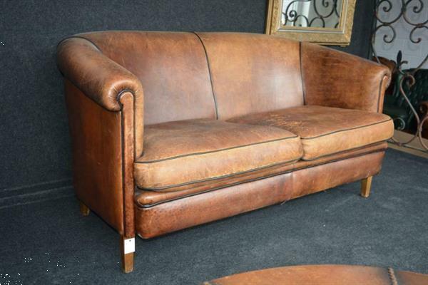 Grote foto schapenleren bank antiek en kunst stoelen en banken