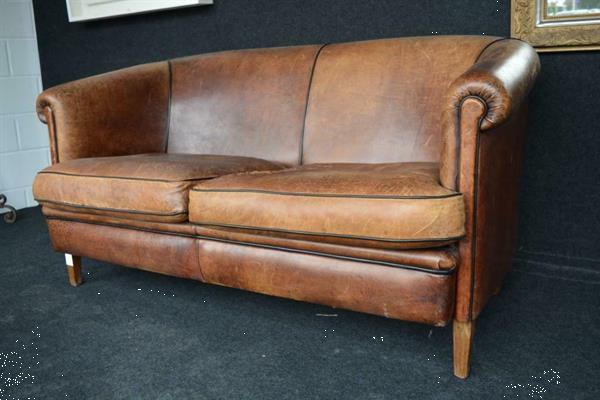 Grote foto schapenleren bank antiek en kunst stoelen en banken