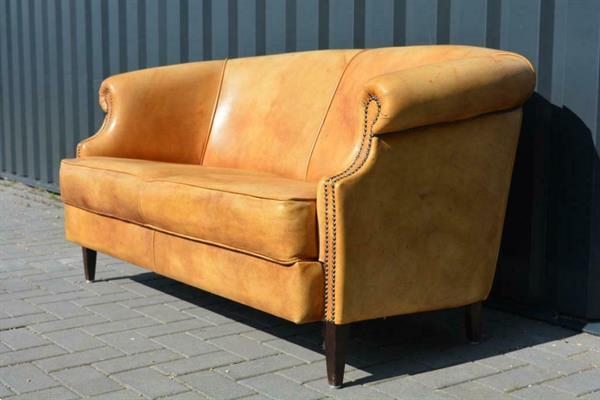 Grote foto schapenleren bank 2 zits antiek en kunst stoelen en banken