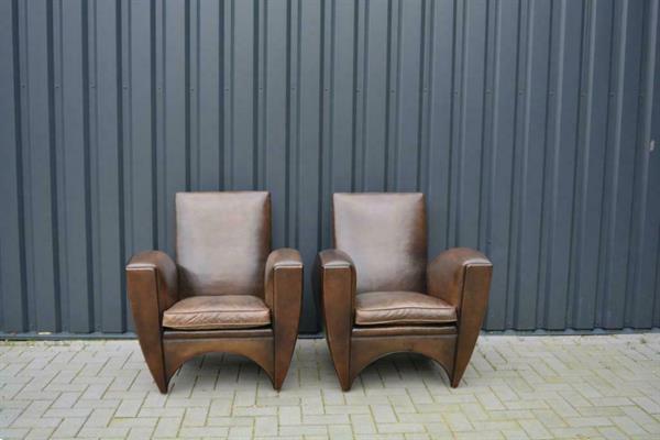 Grote foto schapenleren fauteuils antiek en kunst stoelen en banken
