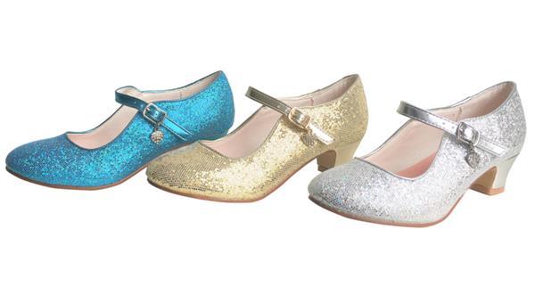 Grote foto spaanse schoenen zilver glamour glitterhartje maat 25 binn kinderen en baby schoenen voor meisjes