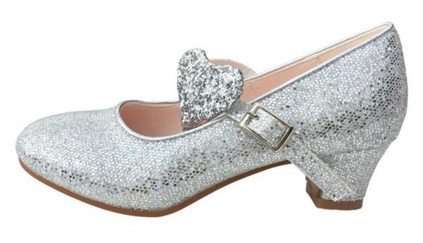 Grote foto spaanse schoenen zilver glitter hart deluxe maat 24 binnen kinderen en baby schoenen voor meisjes