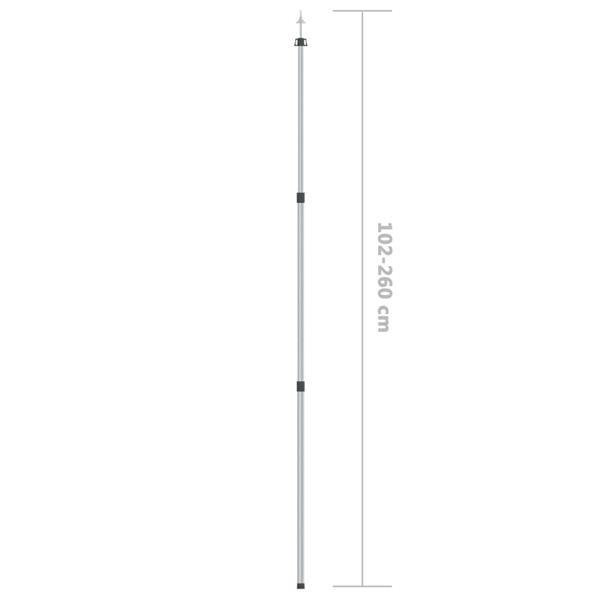Grote foto vidaxl luifelstok telescopisch 102 260 cm aluminium caravans en kamperen kampeertoebehoren