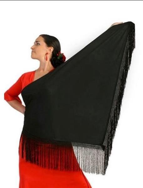 Grote foto spaanse manton omslagdoek effen zwart large kleding dames carnavalskleding en feestkleding