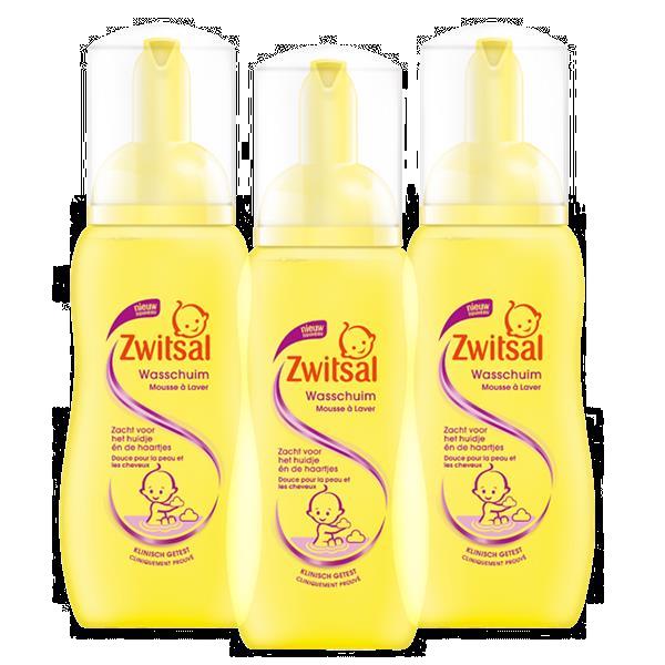 Grote foto zwitsal baby wasschuim 3 x 200ml voordeelverpakking kinderen en baby dekens en slaapzakjes