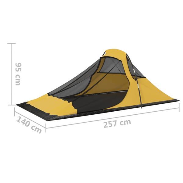 Grote foto vidaxl tent 317x240x100 cm geel caravans en kamperen kampeertoebehoren