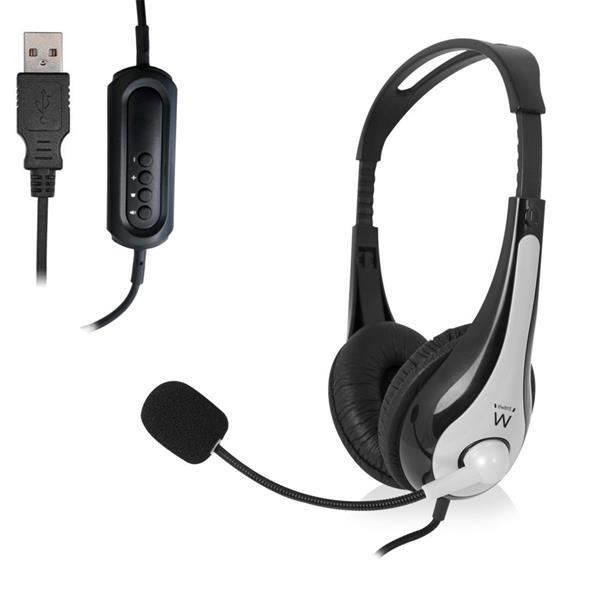 Grote foto ew3565 hoofdtelefoon headset hoofdband usb type a zwart wit computers en software overige computers en software