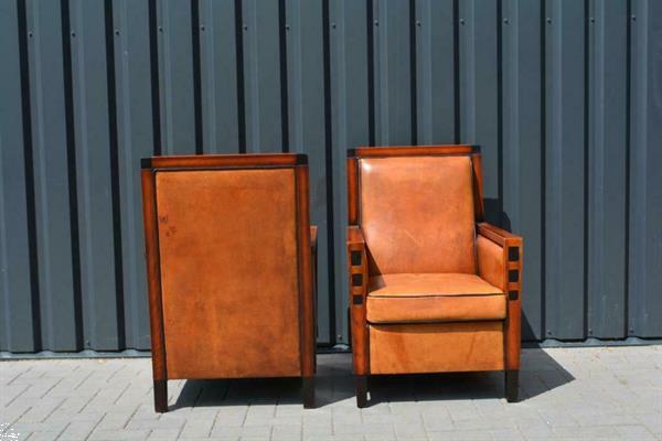 Grote foto schapenleren fauteuils art deco antiek en kunst stoelen en banken