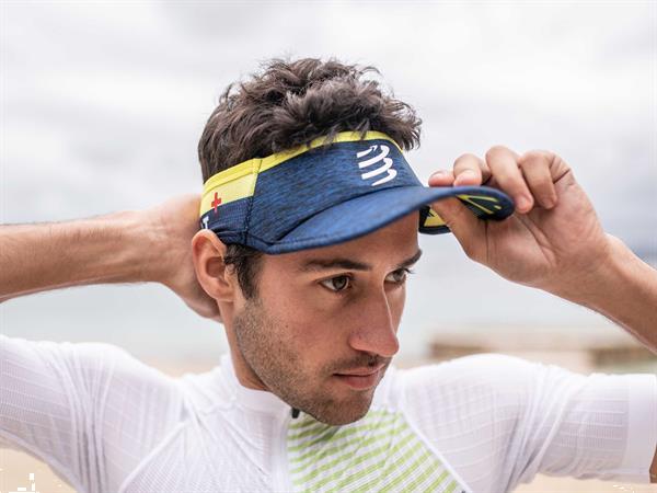 Grote foto compressport visor ultralight blue lime per stuk sport en fitness loopsport en atletiek