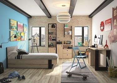 Grote foto duplex tienerkamer zelf samenstellen kinderen en baby complete kinderkamers
