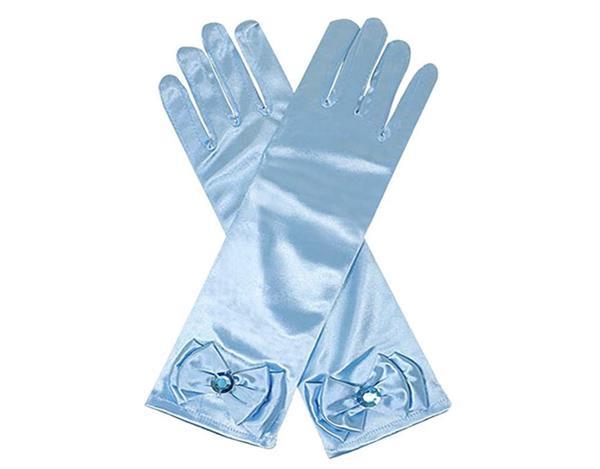 Grote foto prinsessen lange elleboog handschoenen blauwe handschoenen kleding dames verkleedkleding