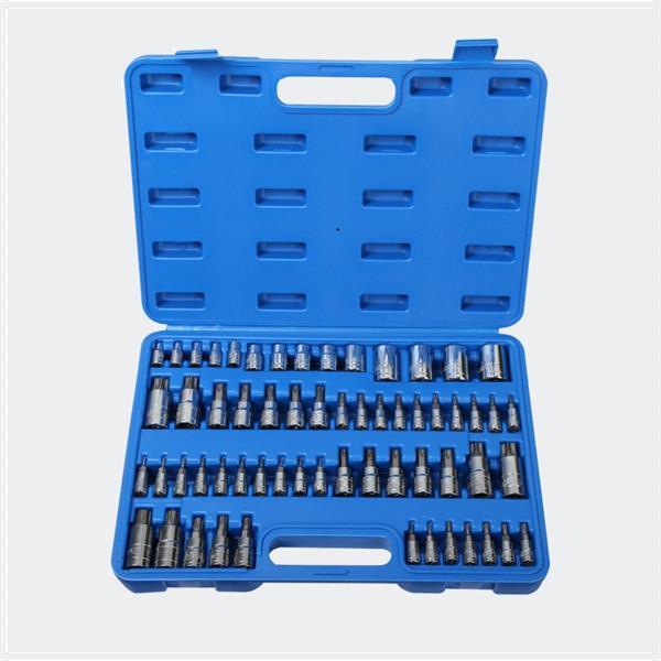 Grote foto bit set 60 delig van chroom vanadium staal in koffer doe het zelf en verbouw gereedschappen en machines