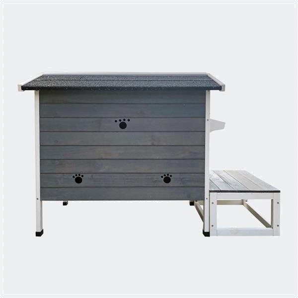 Grote foto kattenhuis met terras binnen buiten hout dieren en toebehoren katten accessoires