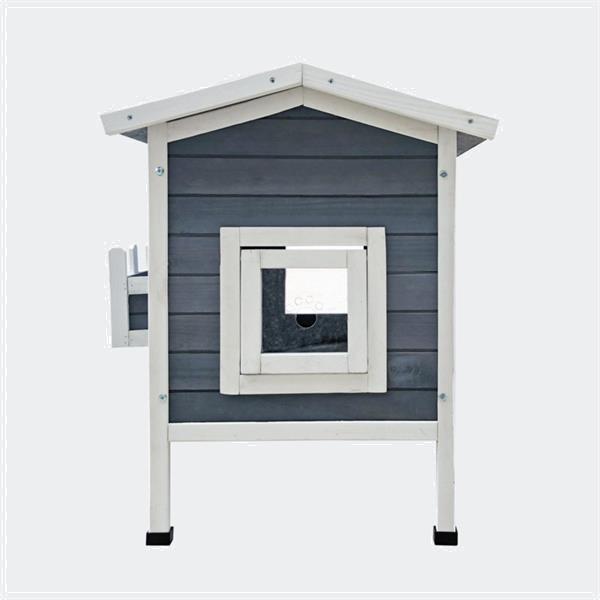 Grote foto kattenhuis met terras binnen buiten hout dieren en toebehoren katten accessoires