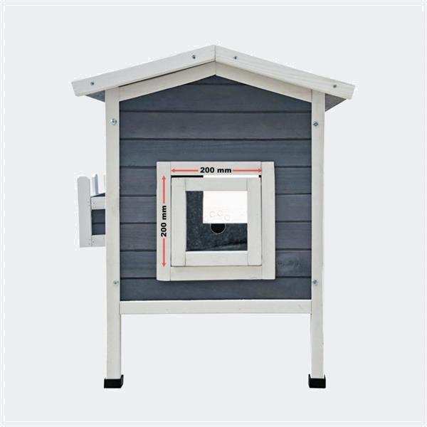 Grote foto kattenhuis met terras binnen buiten hout dieren en toebehoren katten accessoires