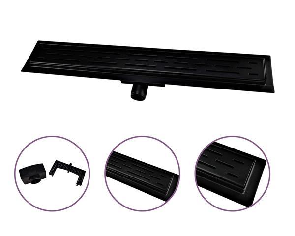 Grote foto rvs nero douchegoot 120 cm mat zwart flens met zijuitloop huis en inrichting complete badkamers