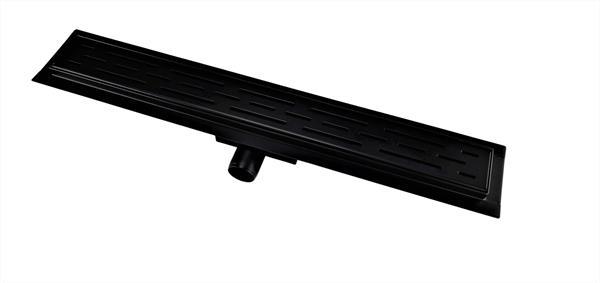 Grote foto rvs nero douchegoot 120 cm mat zwart flens met zijuitloop huis en inrichting complete badkamers