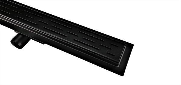 Grote foto rvs nero douchegoot 120 cm mat zwart flens met zijuitloop huis en inrichting complete badkamers