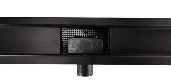 Grote foto rvs nero douchegoot 120 cm mat zwart flens met zijuitloop huis en inrichting complete badkamers