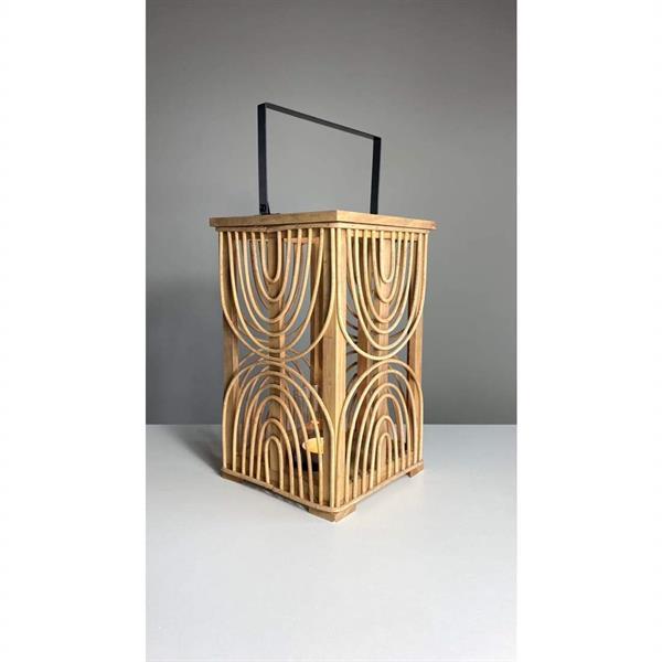 Grote foto ray windlicht rotan metaal licht bruin zwart groot huis en inrichting woningdecoratie