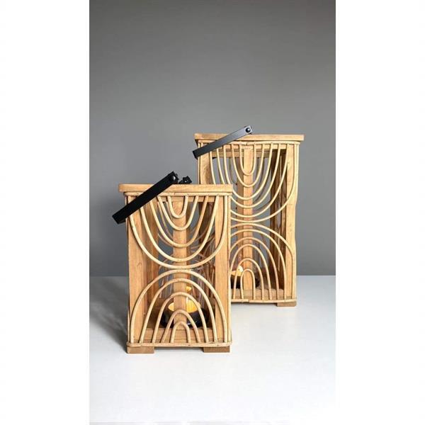 Grote foto ray windlicht rotan metaal licht bruin zwart groot huis en inrichting woningdecoratie