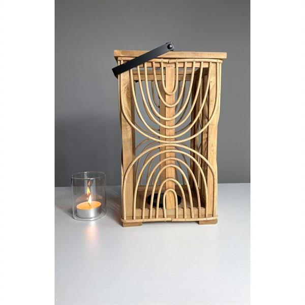 Grote foto ray windlicht rotan metaal licht bruin zwart groot huis en inrichting woningdecoratie