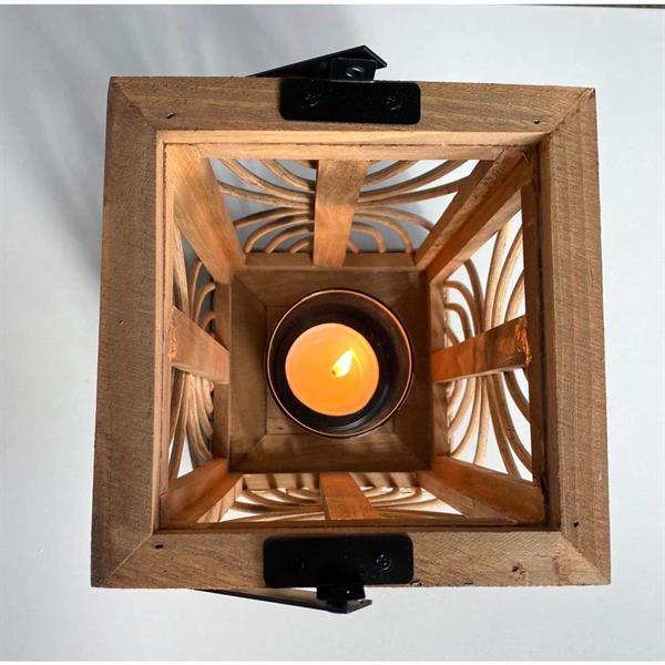 Grote foto ray windlicht rotan metaal licht bruin zwart groot huis en inrichting woningdecoratie