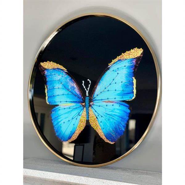 Grote foto butterfly shine wandobject metaal kunststof blauw zwa verzamelen overige verzamelingen