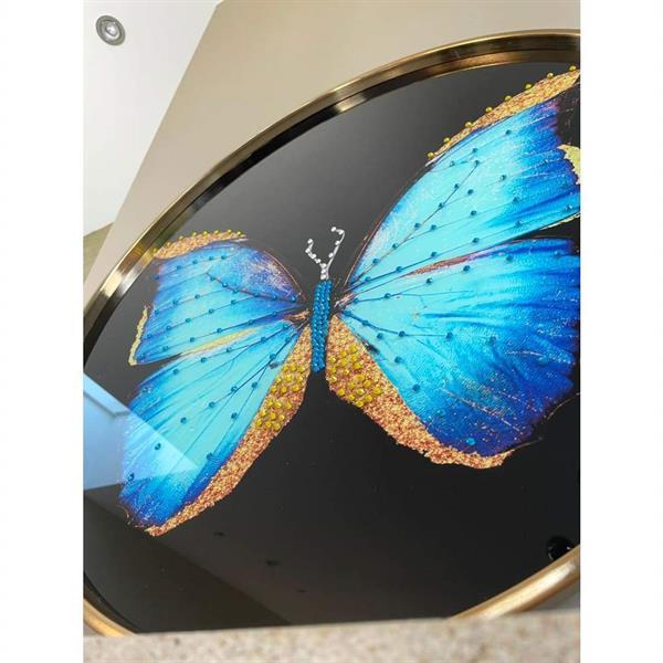 Grote foto butterfly shine wandobject metaal kunststof blauw zwa verzamelen overige verzamelingen