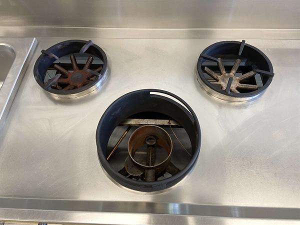 Grote foto rvs van holten woktafel wokfornuis 6 wokbranders 300 cm gas diversen overige diversen