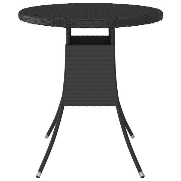 Grote foto vidaxl table de jardin noir 70x70x73 cm r sine tress e tuin en terras tuinmeubelen