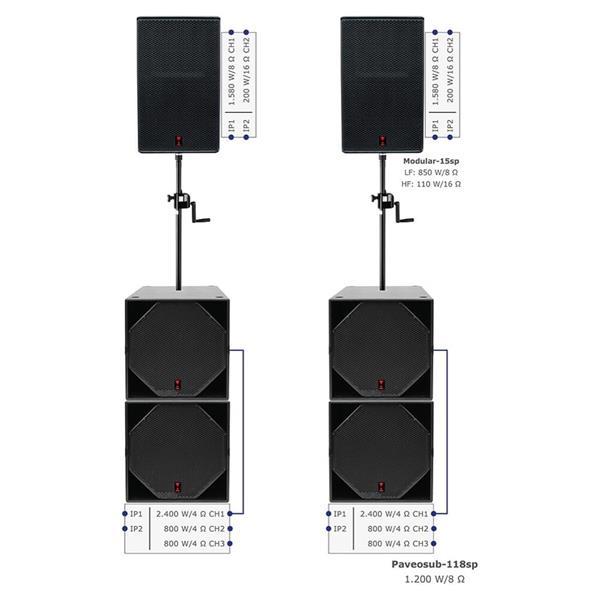 Grote foto voice acoustic speakerset modular 15 18 inch actief subsat muziek en instrumenten speakers