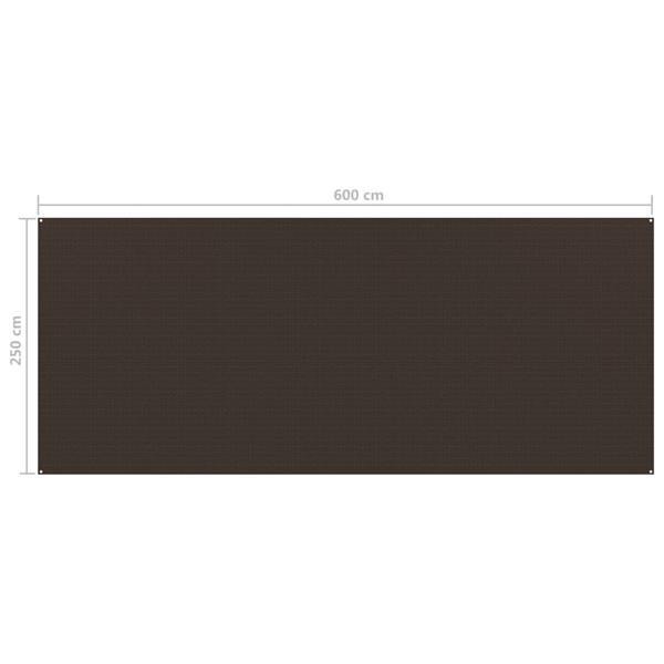Grote foto vidaxl tenttapijt 250x600 cm bruin caravans en kamperen kampeertoebehoren