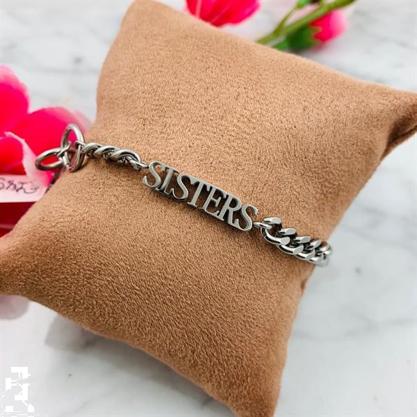 Grote foto armband sisters zilverkleurig sieraden tassen en uiterlijk armbanden voor haar