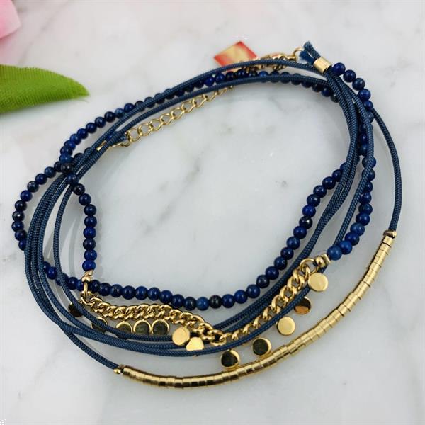 Grote foto armband multirangs blue goudkleurig sieraden tassen en uiterlijk armbanden voor haar