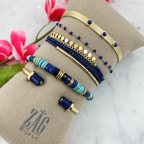 Grote foto armband multirangs blue goudkleurig sieraden tassen en uiterlijk armbanden voor haar